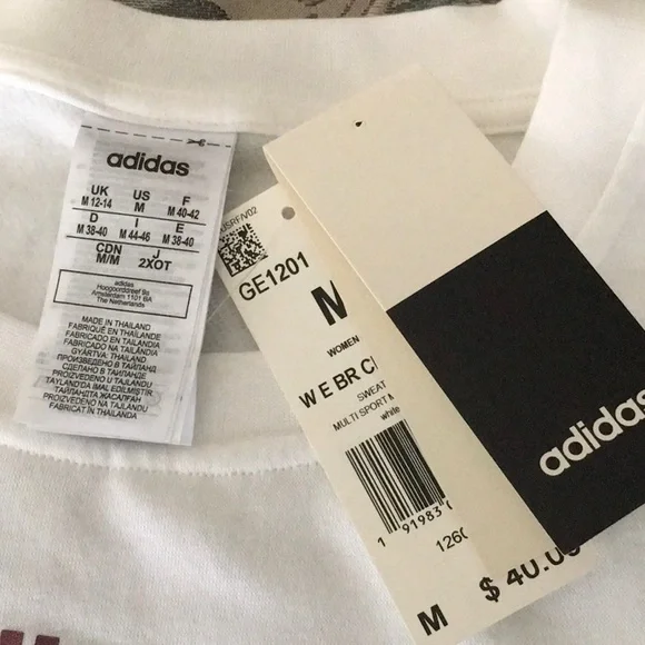Adidas Women's Classic White Sweatshirt M 108 - Picture 3 of 4